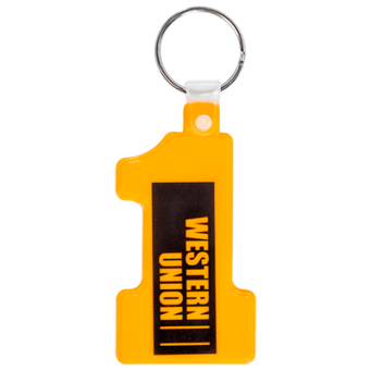 Custom Number One Soft Plastic Keychains