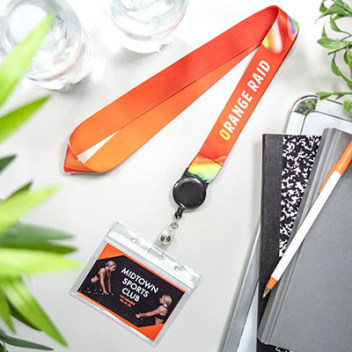 ID Badge Reel Full Color Lanyards with Badge Holder