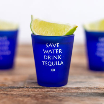 1.75oz Frosted Blue Shot Glasses