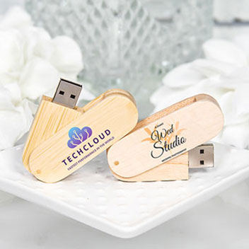 Custom Custom Wood Swivel USB Flash Drives
