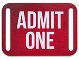 Admit One PVC Tag