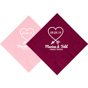 Custom Wedding Napkins - Wedding Party Favor Custom - Personalized Wedding Favors