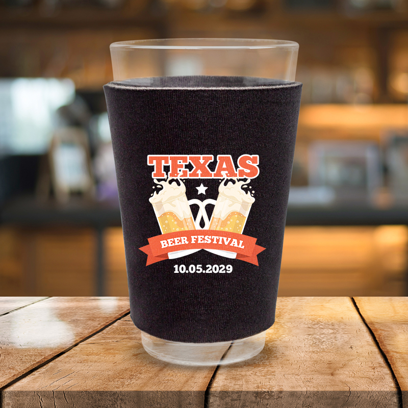 Custom Full Color Foam Pint Glass Sleeves
