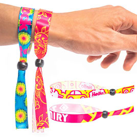 CustomFluorescent Neon Full Color Cloth Wristbands
