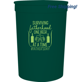 Father's Day Surviving Fatherhood One Beer Time Fathersday 16oz Stadium Cups Style 119375