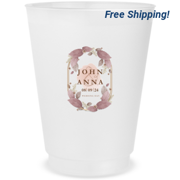 Customized Elegant Watercolor Florals Wedding Frosted Stadium Cups