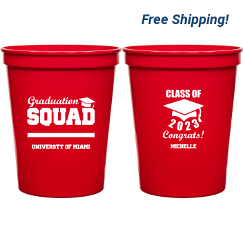 Personalized Graduation Squad Stadium Cups