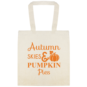 Fall Autumn Skies Pumpkin Pies Custom Everyday Cotton Tote Bags Style 141769