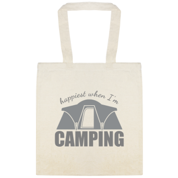 Happies When I\'m Camping Custom Everyday Cotton Tote Bags Style 147714