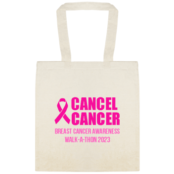 Charities, Fundraisers & Awareness Cancel Cancer Breast Walk-a-thon 2023 Custom Everyday Cotton Tote Bags Style 156596