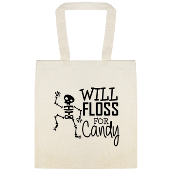 Halloween Candy Will Floss For Custom Everyday Cotton Tote Bags Style 143173