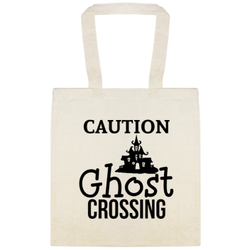 Halloween Caution Ghost Crossing Custom Everyday Cotton Tote Bags Style 143564