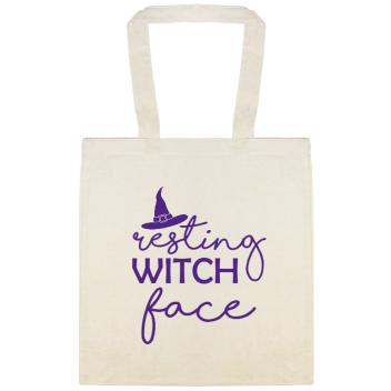 Halloween Resting Witch Face Custom Everyday Cotton Tote Bags Style 142256