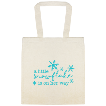 Baby Shower Snowflake Is On Her Way Little Custom Everyday Cotton Tote Bags Style 115065