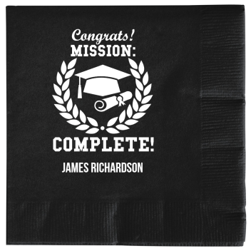 Custom Congrats Mission Complete Graduation Premium Napkins
