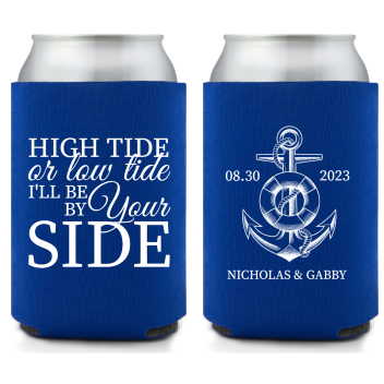 Customized Be By Your Side Nautical Wedding Full Color Can Coolers
