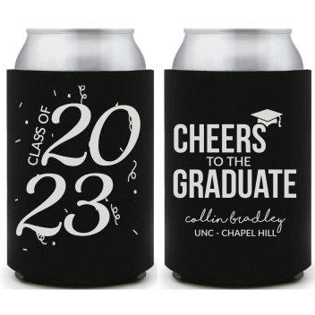 Cheers To The Graduate Full Color Foam Collapsible Coolies Style 158915
