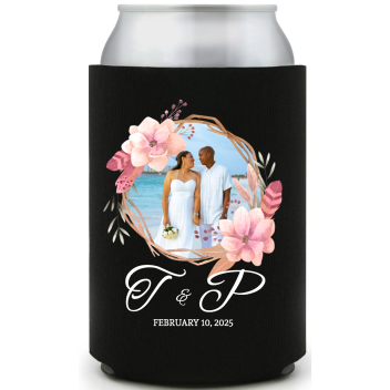 Wedding Initials Full Color Foam Collapsible Coolies Style 159056