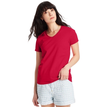 Hanes Ladies 5.2 Oz. Comfortsoft&reg; V-neck Cotton T-shirt