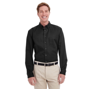 Harriton Men's Tall Foundation 100% Cotton Long-sleeve Twill Shirt With Teflon™