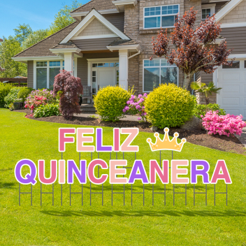 Pre-packaged Feliz Quinceanera Birthday Yard Letters