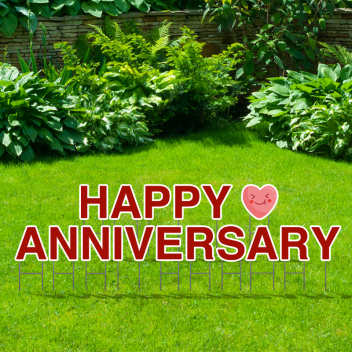 Pre-packaged Happy Anniversary Yard Letters