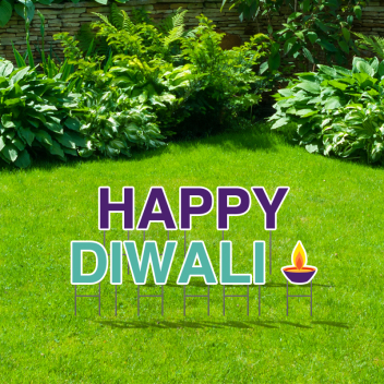 Pre-packaged Happy Diwali Yard Letters