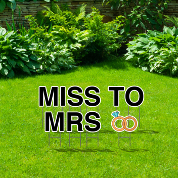Pre-packaged Miss To Mrs Yard Letters
