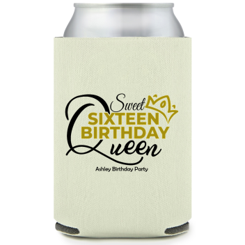 Sweet Sixteen Birthday Queen Full Color Can Coolers