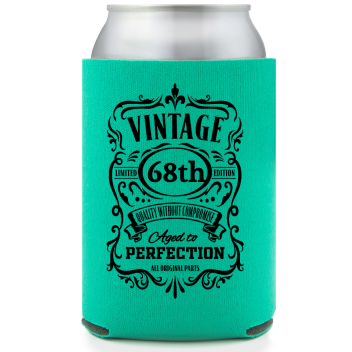 Vintage Aged To Perfection Custom Year Birthday Full Color Can Coolers