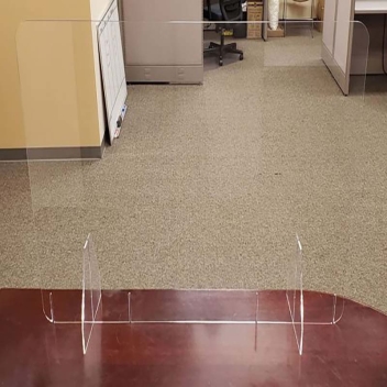 32 X 47 Inch Sneeze Guard Table Top Flush Mount