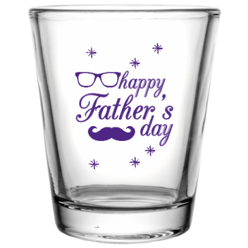 Fathers Day Happy Custom Clear Shot Glasses- 1.75 Oz. Style 107871