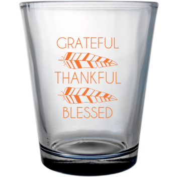Fall Grateful Thankful Blessed Custom Clear Shot Glasses- 1.75 Oz. Style 112260