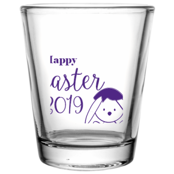 Easter Happy 2019 Custom Clear Shot Glasses- 1.75 Oz. Style 103927