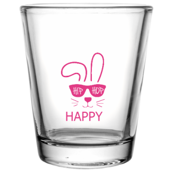 Easter Happy Hip Hop Custom Clear Shot Glasses- 1.75 Oz. Style 104500
