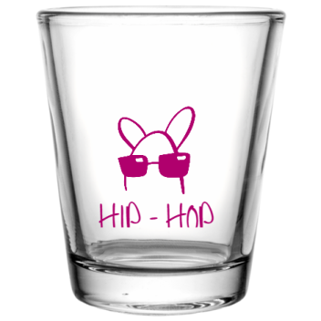 Easter Hip - Hop Happy Custom Clear Shot Glasses- 1.75 Oz. Style 103835