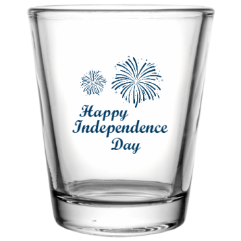 Fourth Of July Independence Happy Day Custom Clear Shot Glasses- 1.75 Oz. Style 107532