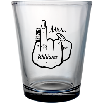 Customized Funny Engaged Finger Clear Shot Glasses