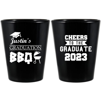 Customized Graduation Bbq Party Black Shot Glasses
