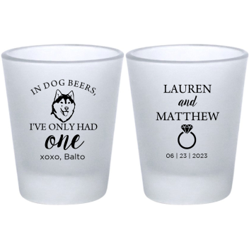 Customized Husky In Dog Beers Pet Wedding Frosted Shot Glasses