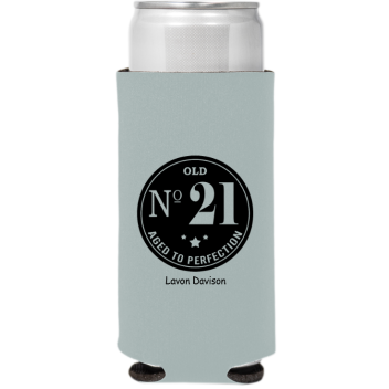 21 Aged To Perfection Birthday Full Color Slim Can Coolers
