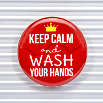 Keep Calm Wash Hands Social Distancing Pin Buttons
