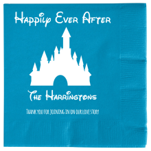 Customized Happily Ever After Fairytale Castle Wedding Premium Napkins