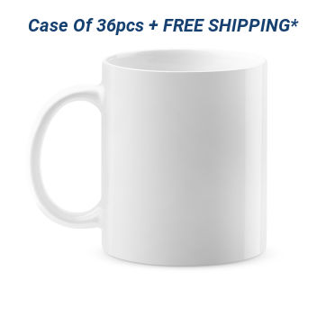 11oz White Ceramic Sublimation Coffee Mugs - Case Of 36pcs