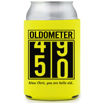 50th Birthday Oldometer Full Color Can Coolers