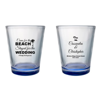 Custom Came For The Beach Stayed For The Wedding Clear Shot Glasses