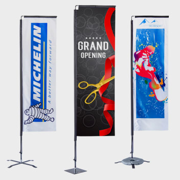 Custom 11' X 2.5' Large Rectangle Flag Banners
