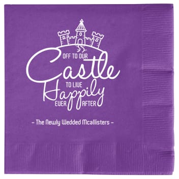 Custom Off To Our Castle Happily Ever After Fairytale Wedding Premium Napkins