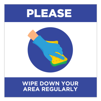 Please Wipe Down Work Area Stickers