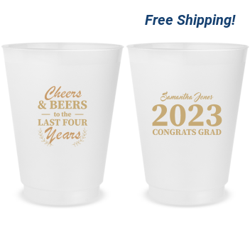 Personalized Cheers And Beers Graduation 16oz Frosted Stadium Cups